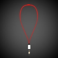 Red LED Lanyard with Badge Clip