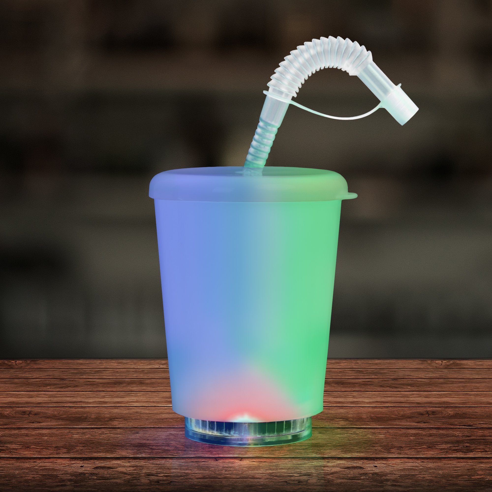 Pvc Cup Led LED Cup with Lid and Straw-12oz – Windy City Novelties