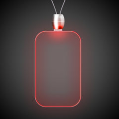 Red LED Dog Tag Pendant Necklace