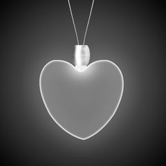 White LED Heart Pendant Necklace
