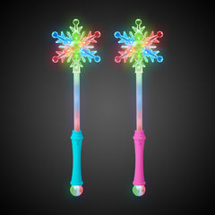 LED Snowflake Disco Ball 15" Wands Retail Display