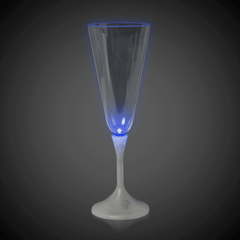 LED 7 oz. Champagne Glass White Stem