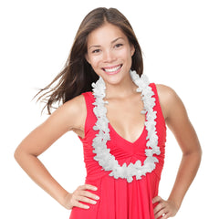 White Silk 42" Flower Leis