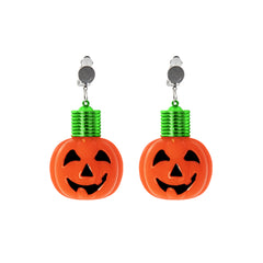 LED Pumpkin Clip-On Earrings