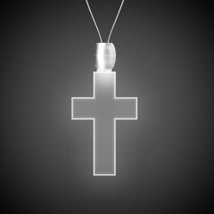 White LED Cross Pendant Necklace