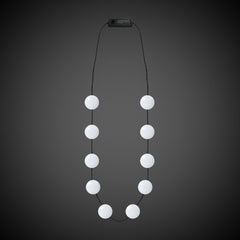 LED White Button Necklace