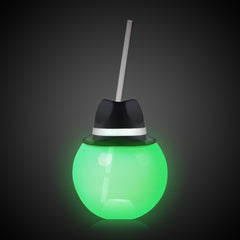 LED Black Fedora Hat 20 oz. Ball Cup with Straw
