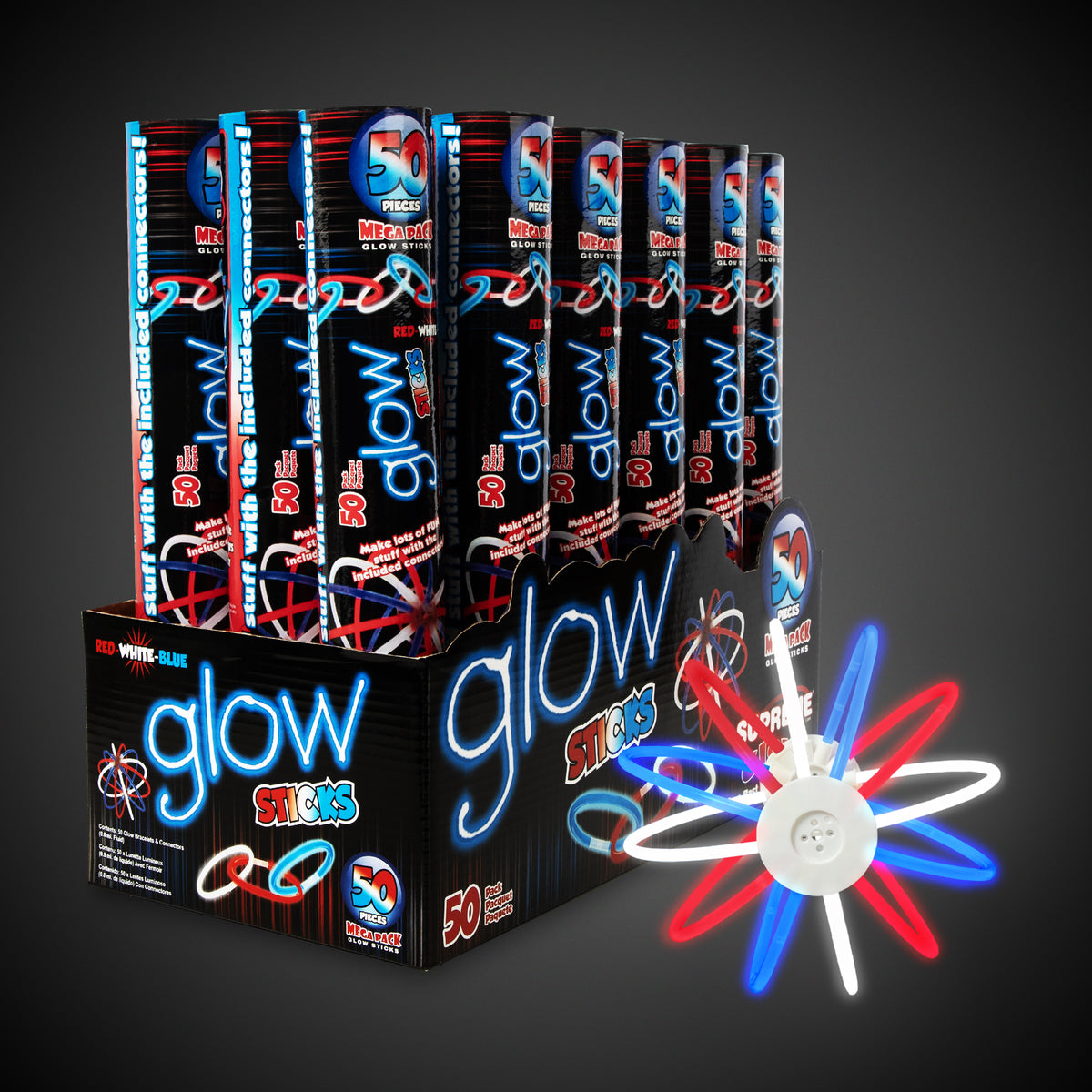 Patriotic Glow Bracelets Retail Counter Display