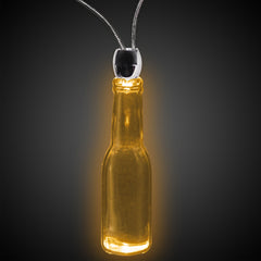 Amber LED Round Bottle Pendant Necklaces