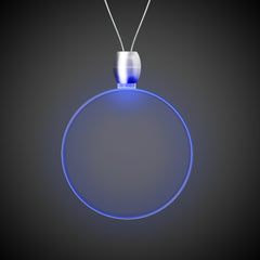 Blue LED Round Pendant Necklaces