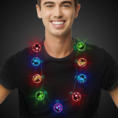 LED Rainbow Disco Ball Necklace