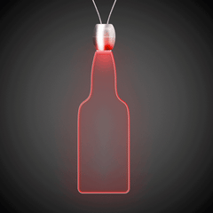 Red LED Bottle Pendant Necklaces
