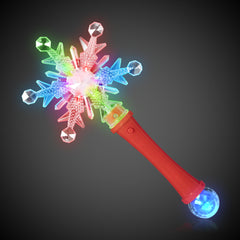 LED Snowflake Disco Ball 10" Wands Retail Display