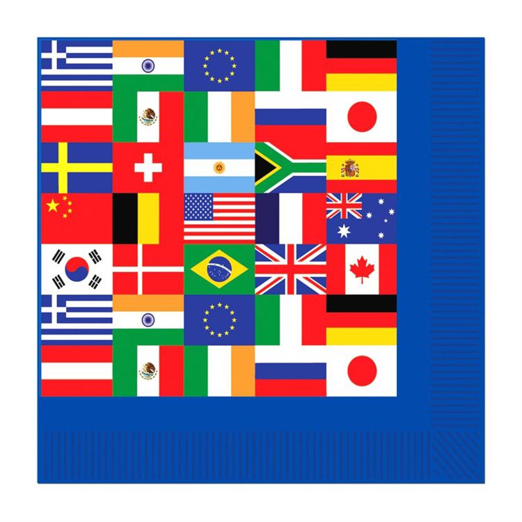 International Flag Beverage Napkins