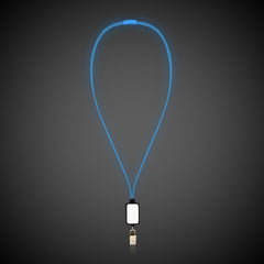 Blue LED Lanyard with Badge Clip