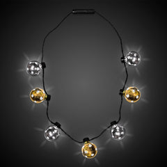 LED Gold & Silver Disco Ball Necklace