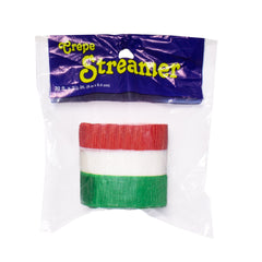 Red, White & Green Crepe Paper Streamer