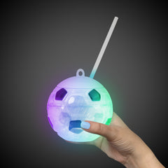 LED Soccer Ball Cup with Straw