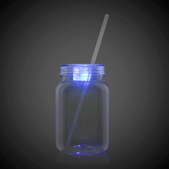 LED 20 oz. Mason Jar with Straw