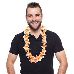Orange Silk Flower 36"  Leis