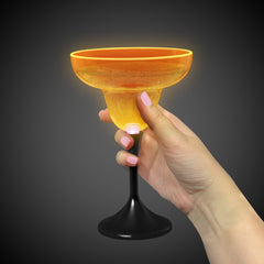 Neon Orange LED 10 oz. Margarita Glass