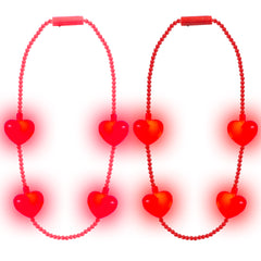 LED Jumbo Heart Bead Necklaces