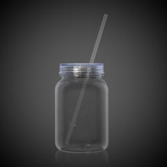 LED 20 oz. Mason Jar with Straw