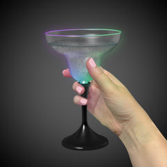 LED 10 oz. Margarita Glass Black Stem