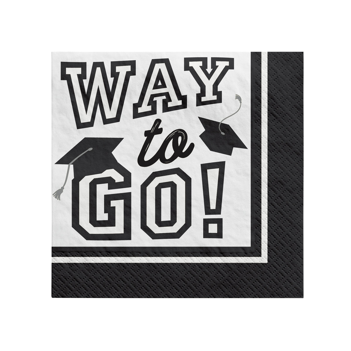 White Graduation Beverage Napkins