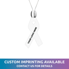 White LED Ribbon Pendant Necklaces