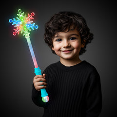 LED Snowflake Disco Ball 15" Wands Retail Display