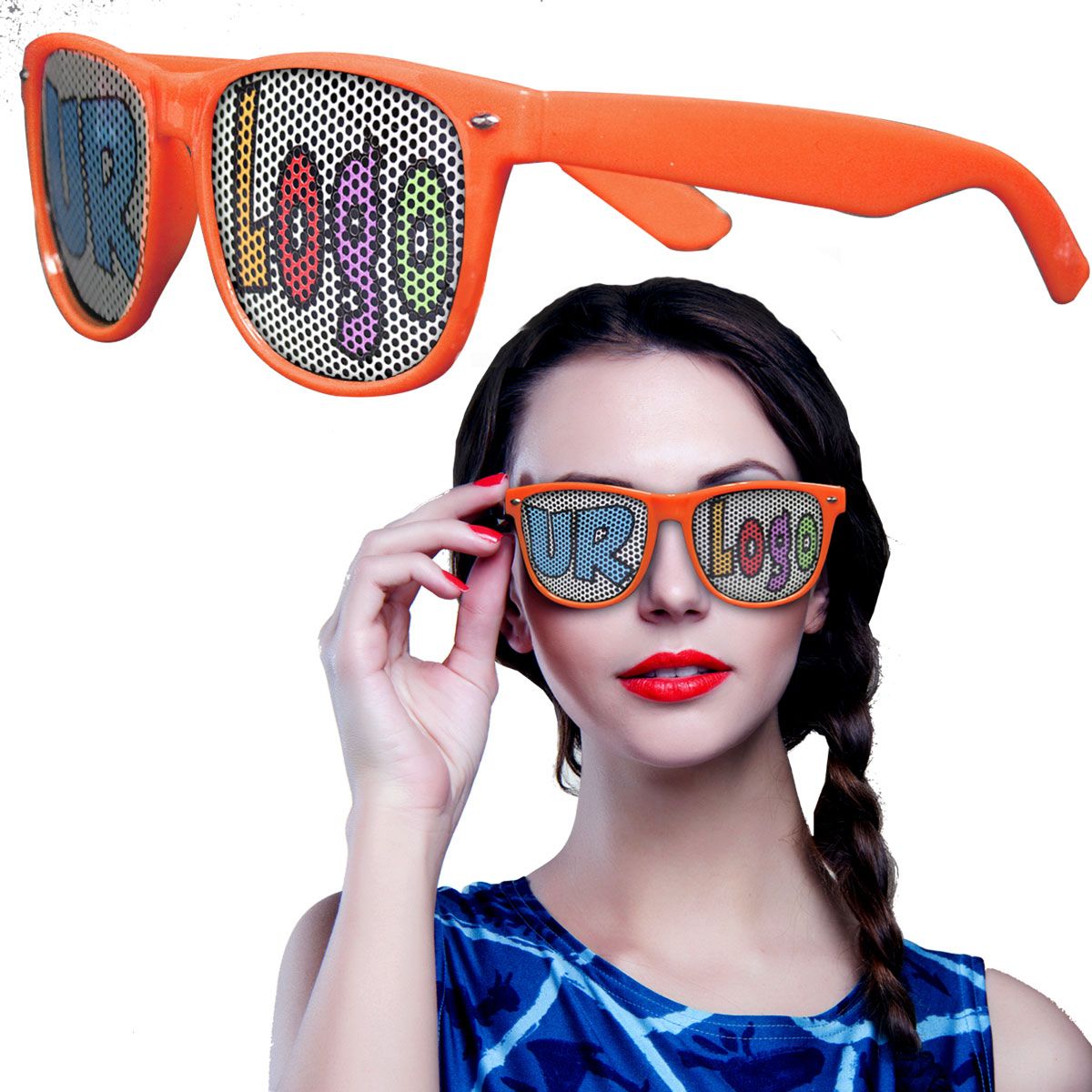 Orange Novelty Custom Sunglasses - 12 Pack