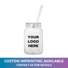 LED 20 oz. Mason Jar with Straw