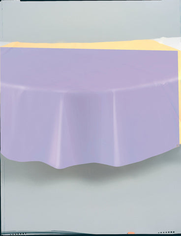 Lavender Solid Round Plastic Table Cover, 84"