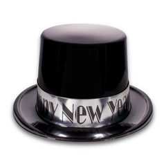 Black & Silver Happy New Year Top Hats
