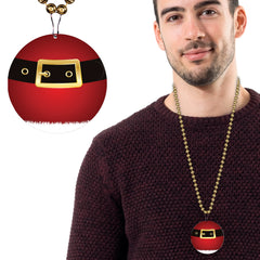 Santa Belt Medallion 33" Bead Necklaces