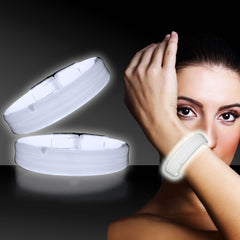 White Triple Wide Glow Bracelets