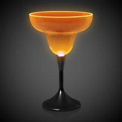 Neon Orange LED 10 oz. Margarita Glass
