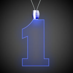 LED Blue #1 Pendant Necklace
