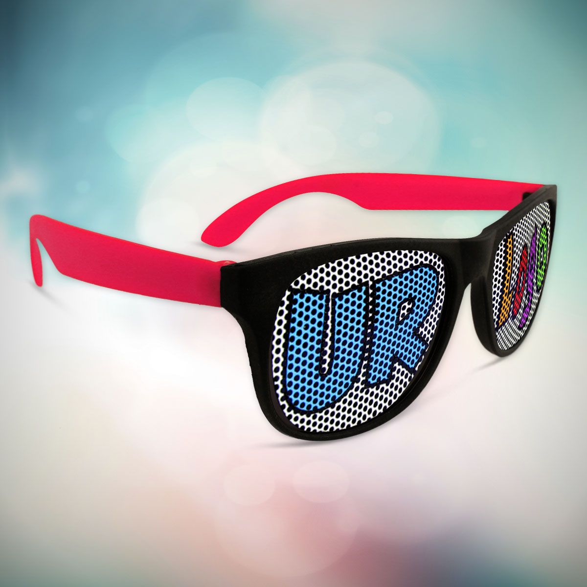 Custom Red Billboard Novelty Sunglasses