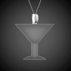 Red LED Martini Pendant Necklace
