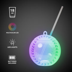 LED Baseball Cup with Straw