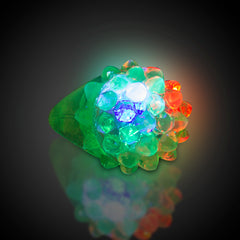 LED Green Jelly Bumpy Rings
