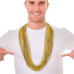 Gold 7mm Bead 33" Necklaces
