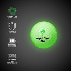 Night Flyer LED Green Constant-On Golf Ball