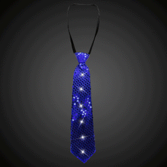 LED Blue Sequin Necktie