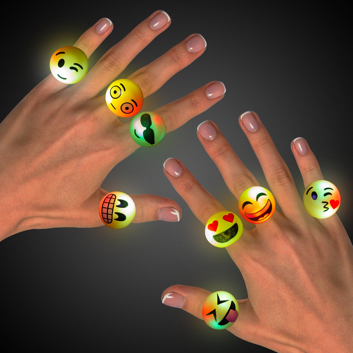 LED Emojicon Jelly Rings