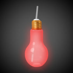LED Light Bulb Cup with Lid & Straw