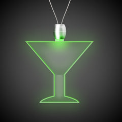 Green LED Martini Pendant Necklace