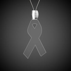 White LED Ribbon Pendant Necklaces